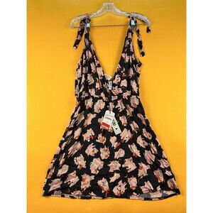 The Bikini Lab Feline Fine Coverup Dress Womens XL Mini Tie Strap Surplice NWT